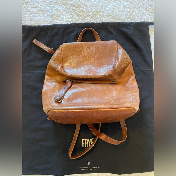 Frye Melissa Leather Backpack in Cognac in EUC - Picture 2 of 13